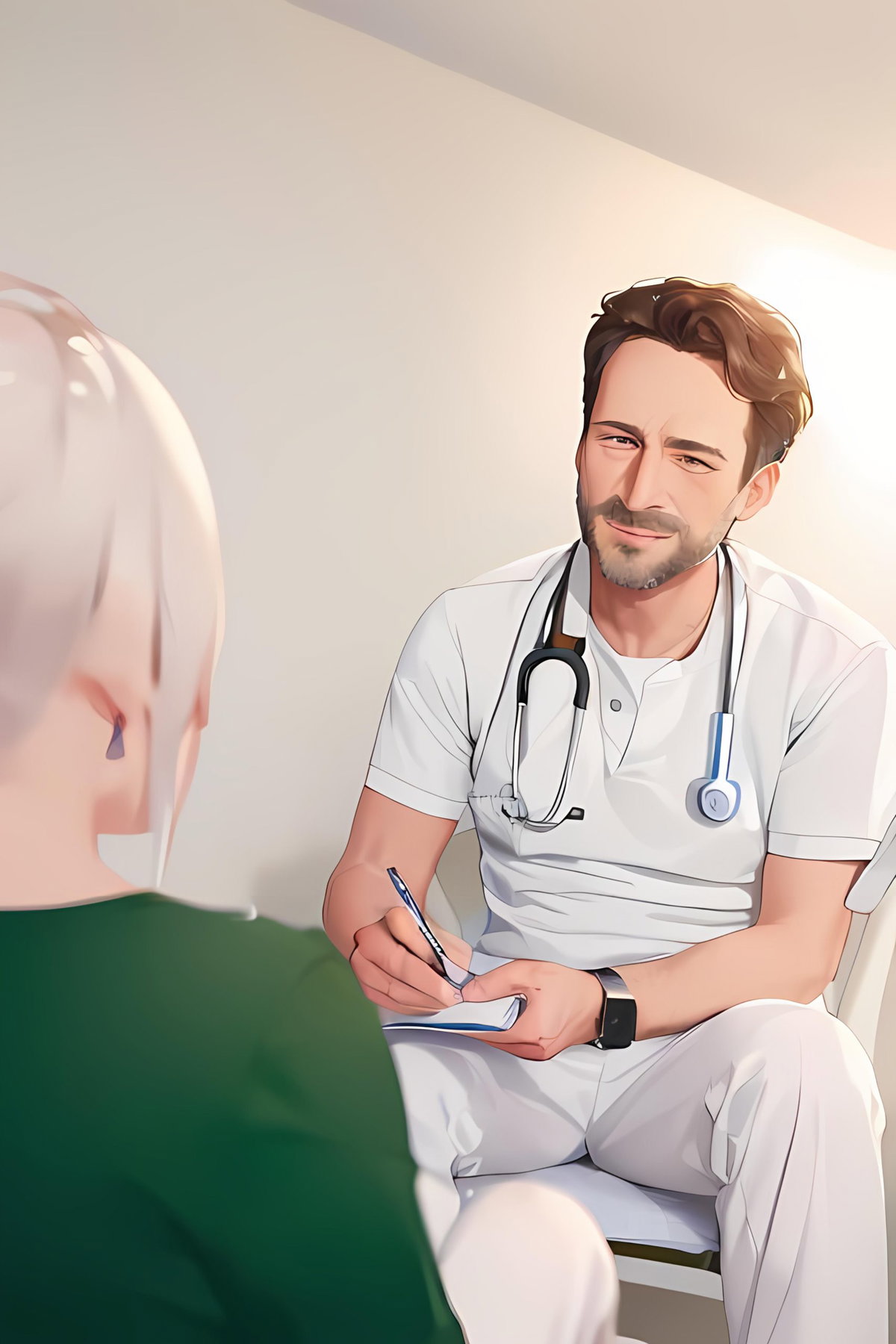 Dr. Gernot Brockmann im Gespräch mit einer Patientin