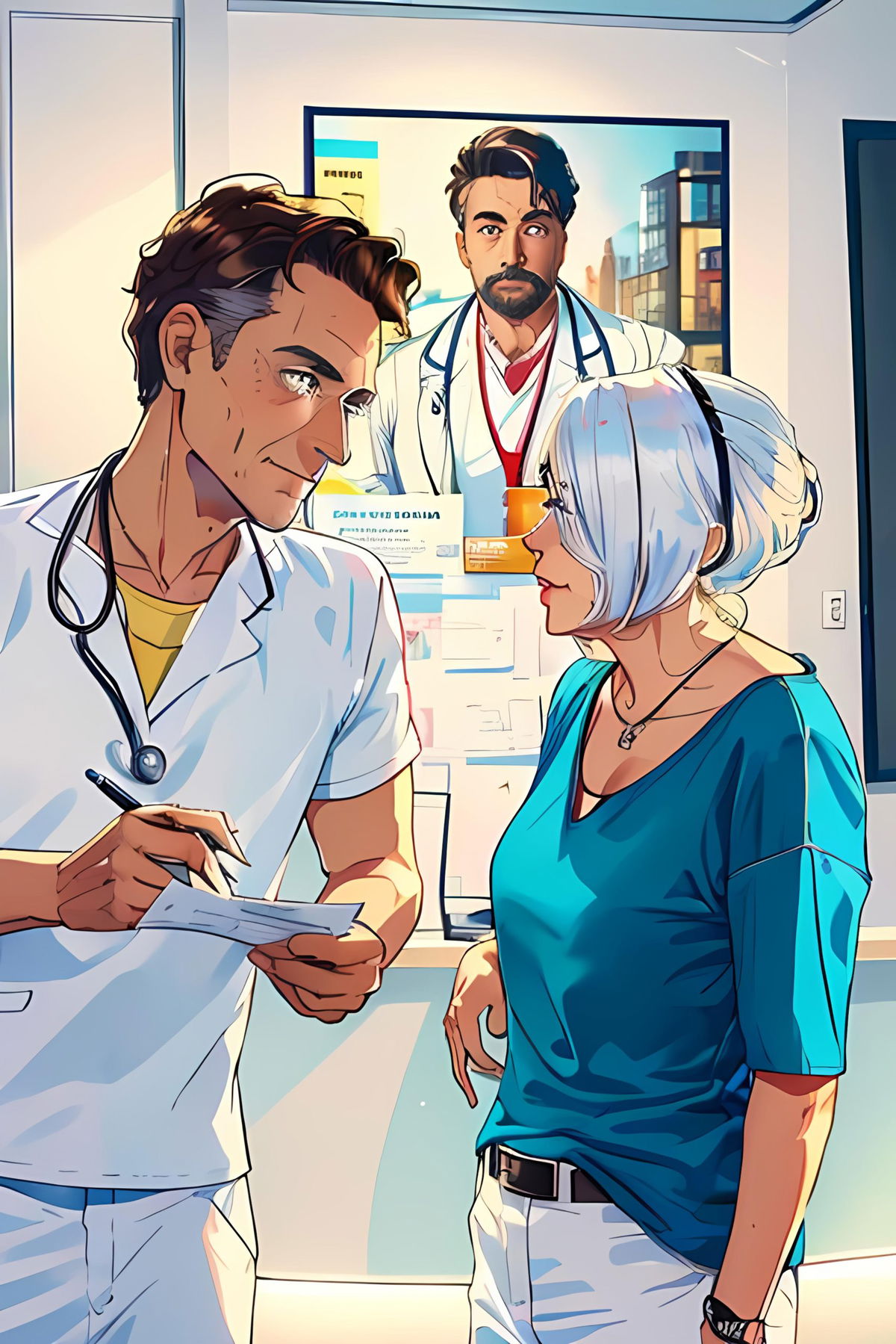 Patientenbewertungen Hausarzt München: Dr. Brockmann Comic-Portrait – Hausarztpraxis am Romanplatz