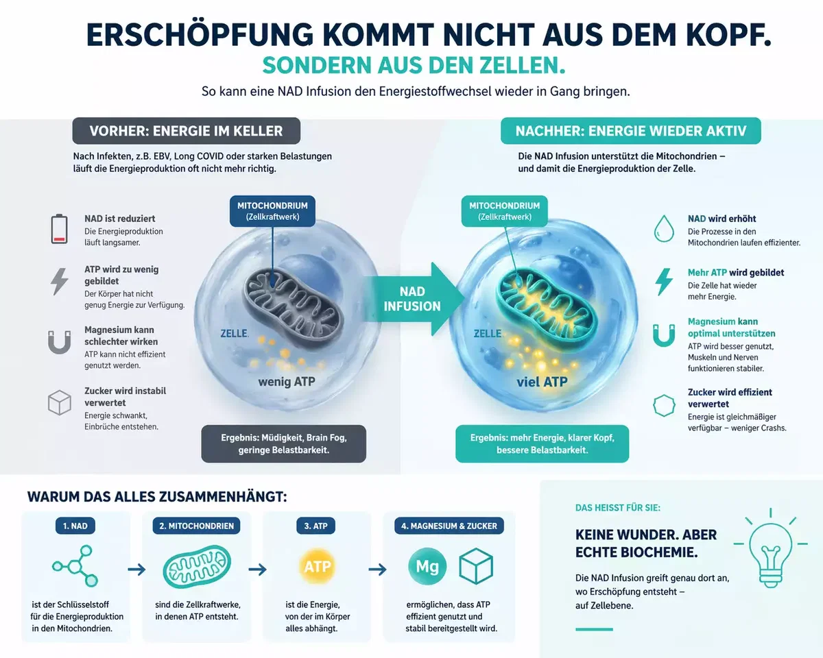 Mitochondrien und Energiestoffwechsel bei NAD Infusion München