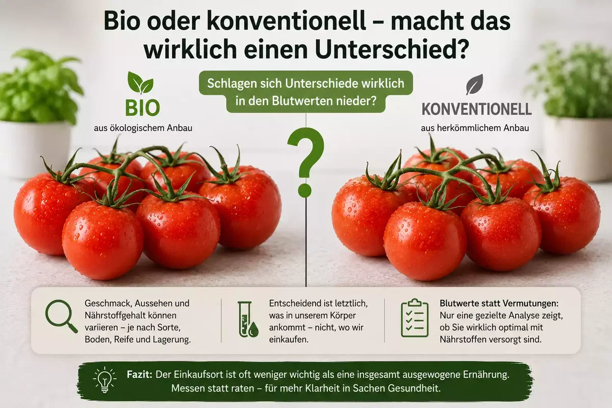 Bio oder konventionell – schlagen sich Unterschiede wirklich in Blutwerten nieder?