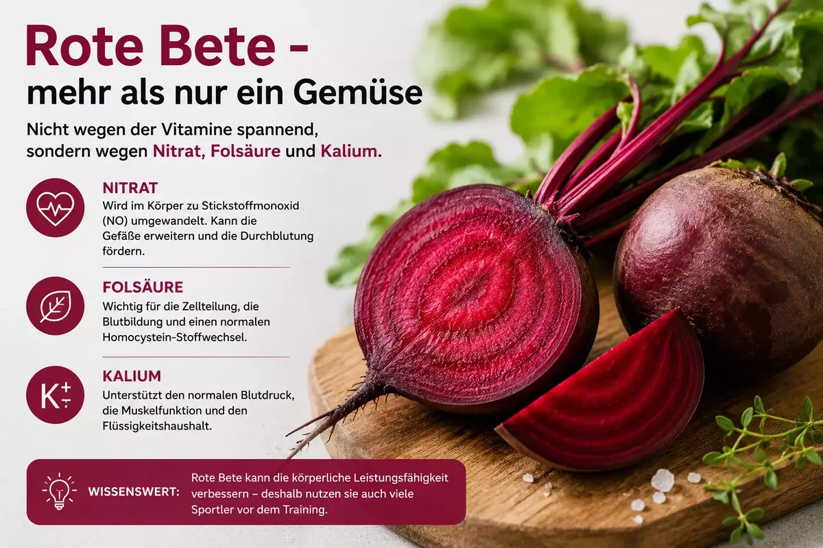 Rote Bete mit Nitrat, Folsäure und Kalium – mehr als nur ein Gemüse
