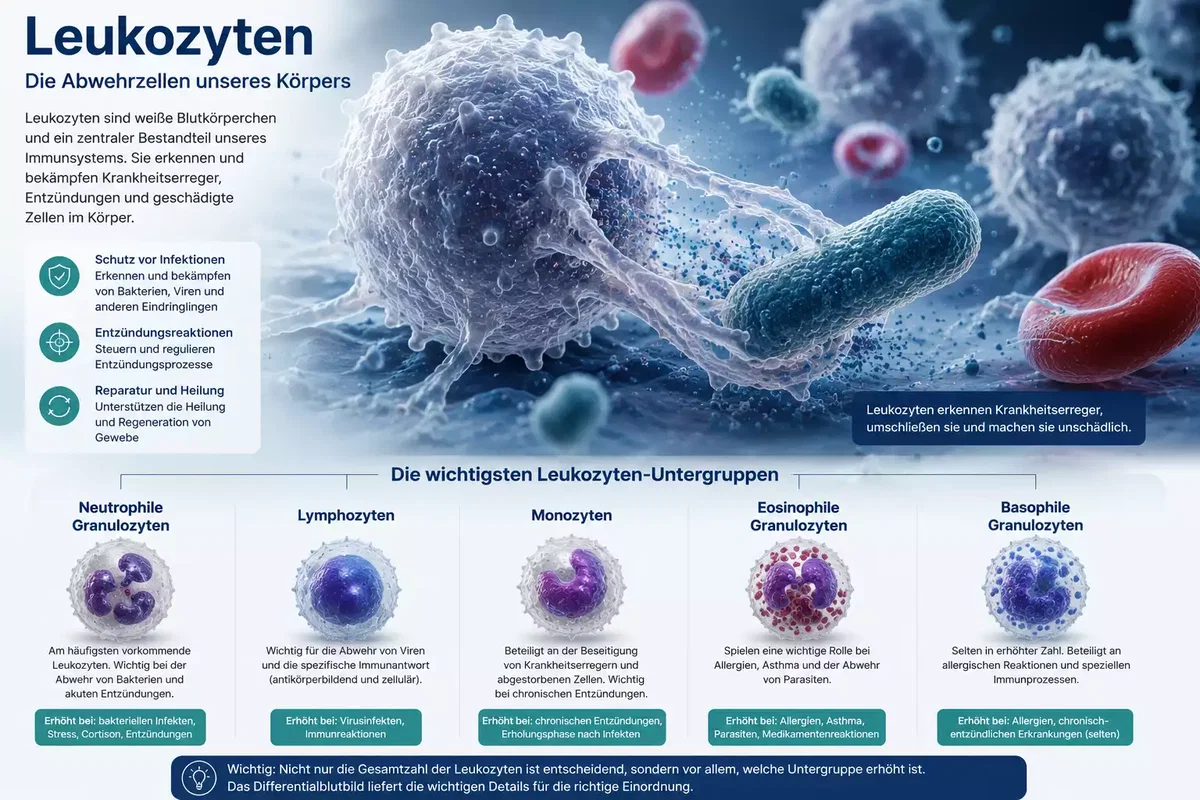 Differentialblutbild mit Leukozyten Untergruppen